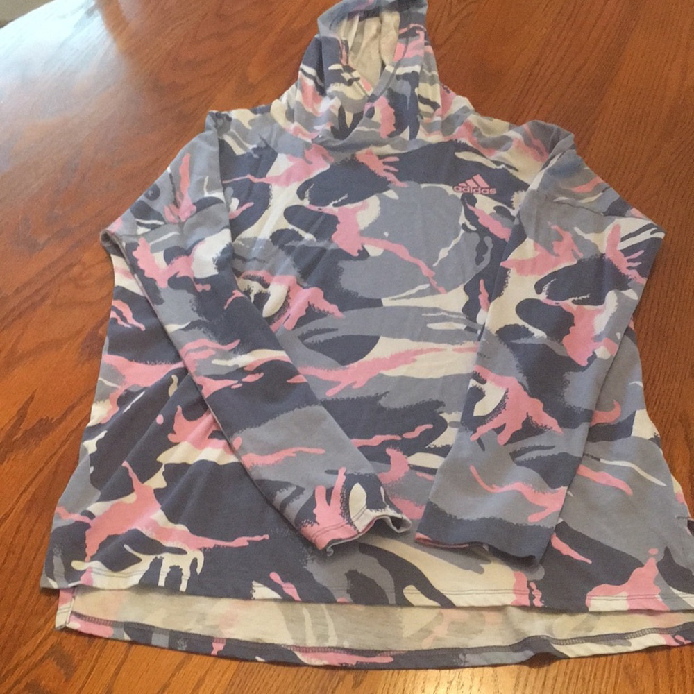 Girl’s Hooded long sleeve shirt by Addidas.